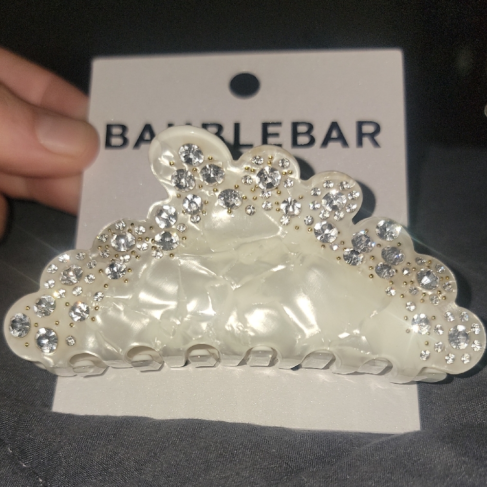 BaubleBar Ivory Crystal Embellished Hair Clip